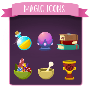 2D game magic icons