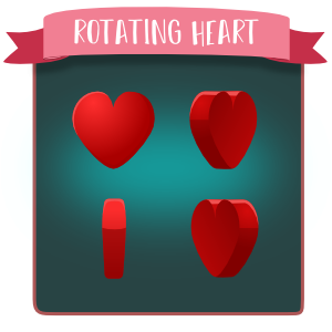 2D rotating heart icon