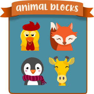 Animal blocks 2d game assets