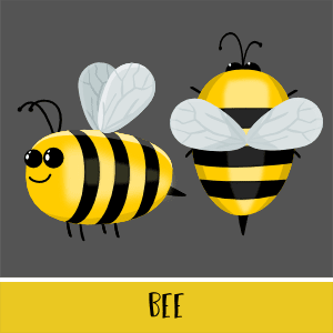 Animated bee 2D game asset