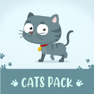 Animated cats 2D game assets