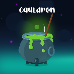 Animated cauldron 2D game asset