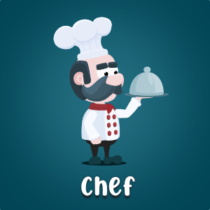 Chef character 2D game asset