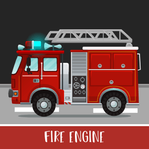 Fire engine 2D game asset