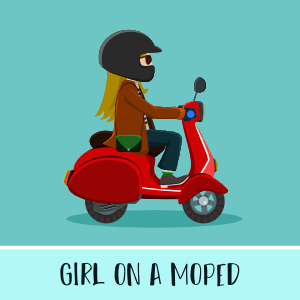 Girl on a moped