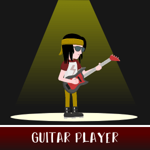 Guitar player 2D game asset