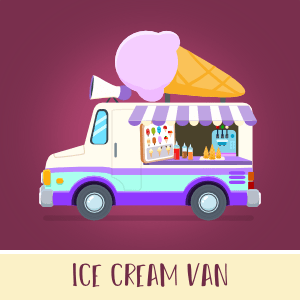 Ice cream van 2D game asset