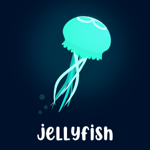 Animated jellyfish 2D game asset