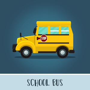 School bus 2D game asset