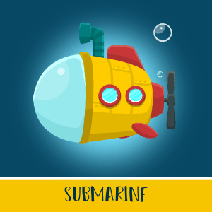 Animated Submarine cartoon sprite