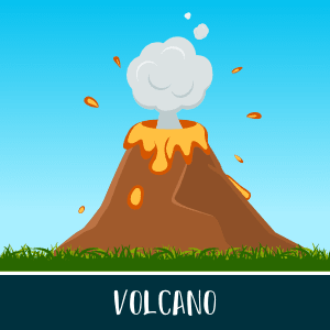 Volcano 2D game asset